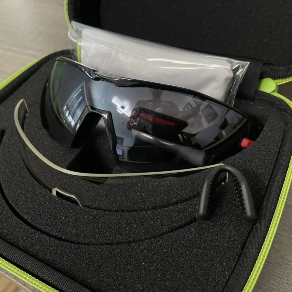 KOO OPEN EYEWEAR - Black/Red Sunglasses + Spare Clear Lenses Ziess Medium New!